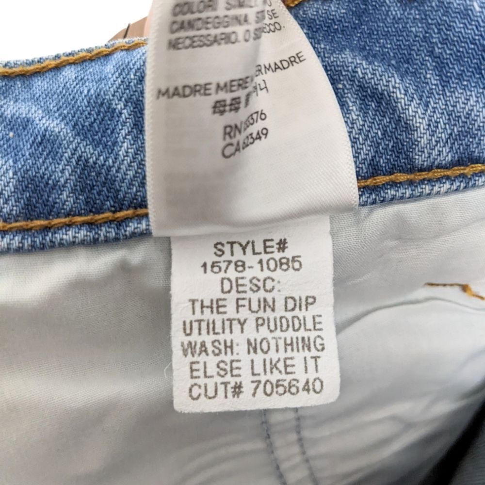 NWT MOTHER SNACKS! The Fun Dip Utility Puddle Wide Leg Jeans 28 - Picture 9 of 10